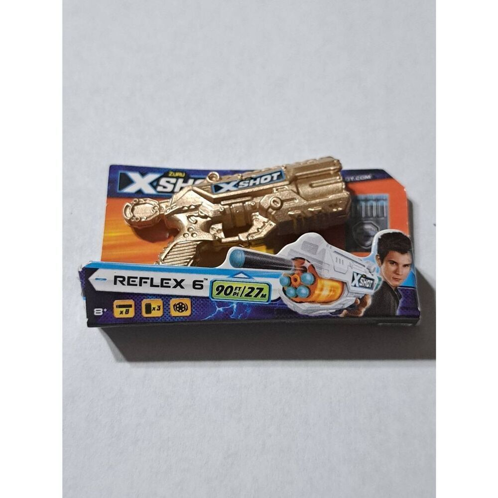 RARE Zuru Mini Brands Goldtone Miniature XShot Reflex 6 Collectible Toy Tik Tok